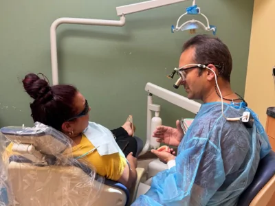 Dentist in Hesperia CA treating a patient at Maple Dental